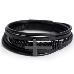 My One and Only - Leather Cross Bracelet