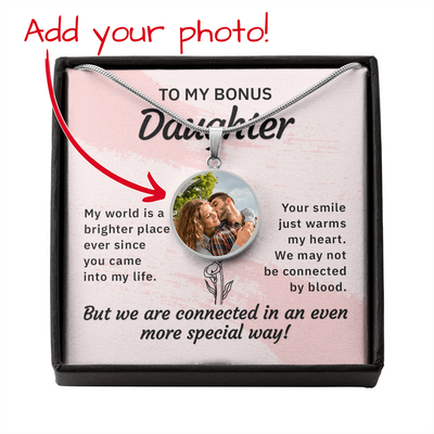 Custom Design/ Circle Image - Your smile just warms my heart necklace